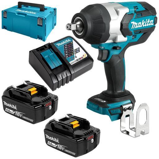 Makita DTW1002RTJ 18V 5.0Ah Li ion Cordless Brushless 1 2 Impact Wrench Combo Kit