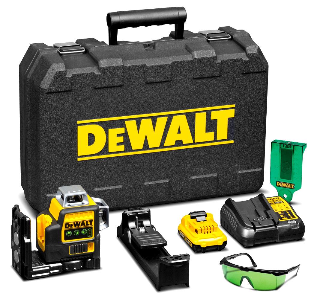 DeWalt DCE089D1G XE 12V Li ion Cordless 3 x 360 Green Beam Line Laser Level