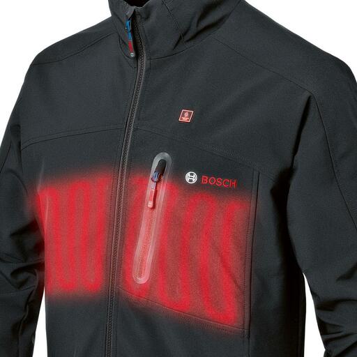Bosch GHJ 12 18V XA 12V Li ion Cordless Black Softshell Heated Jacket Skin Only