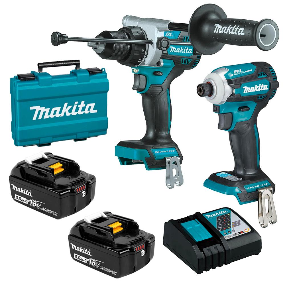 Makita DLX2411T 18V 5.0Ah Li Ion Cordless Brushless 2pce Combo Kit