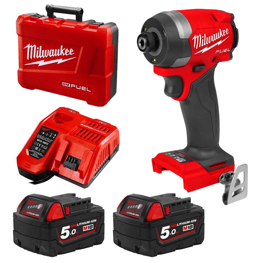 Milwaukee M18FID3502C 18V 5.0Ah Li ion Cordless FUEL GEN 4 1 4 Hex Impact Driver Combo Kit