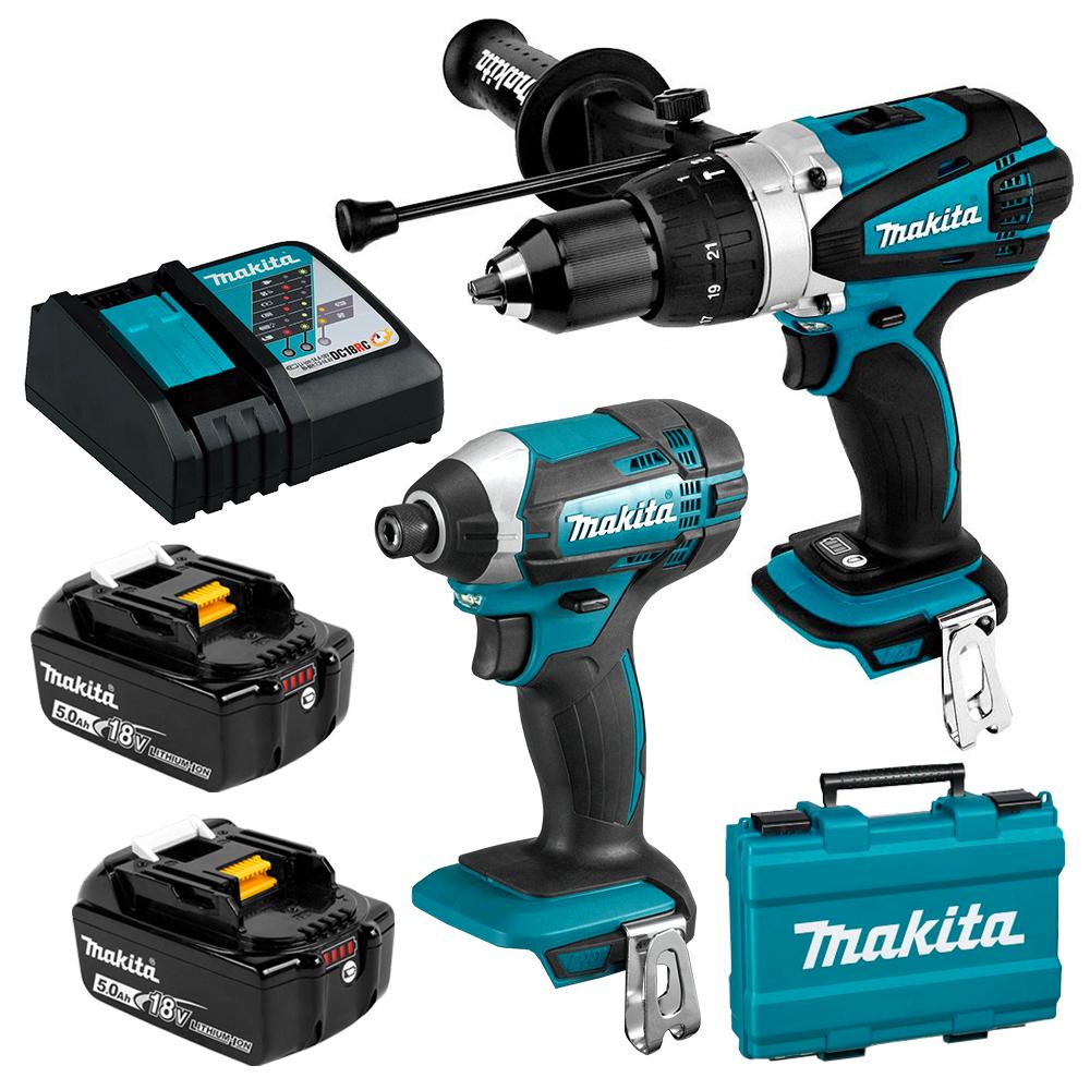 Makita DLX2145T 18V 5.0Ah Li Ion Cordless 2pce Combo Kit