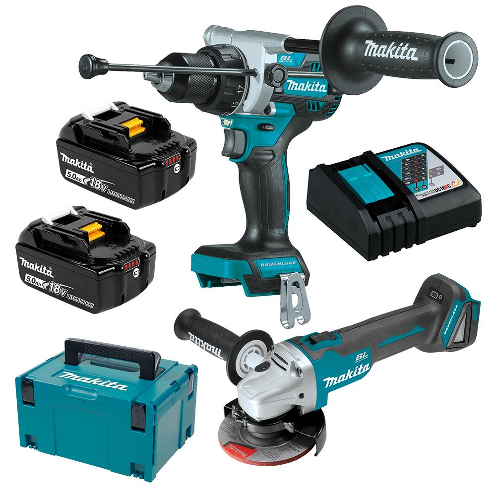 Makita DLX2413TJ 18V 5.0Ah Li ion Cordless Brushless 2pce Combo Kit