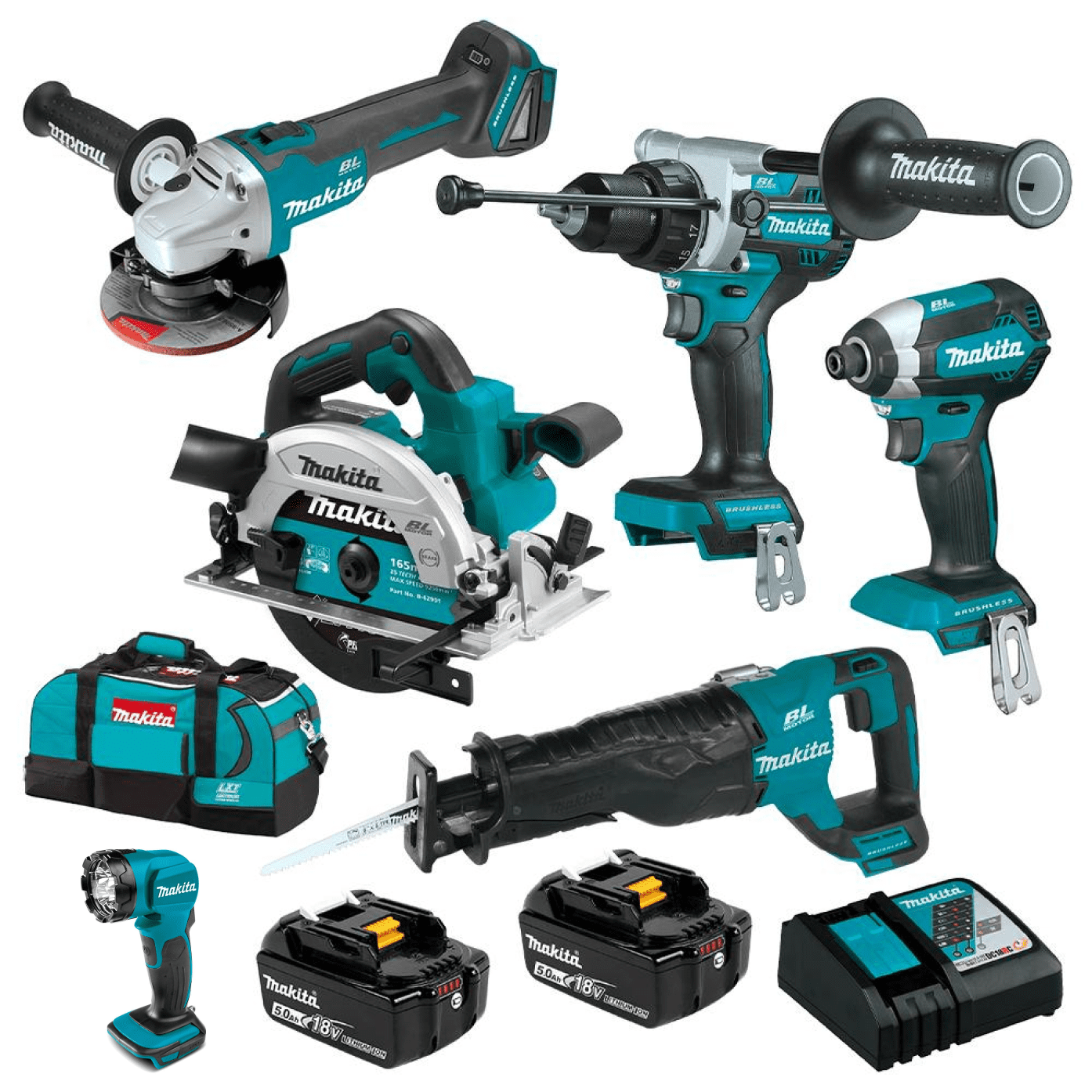 Makita DLX6111TX1 18V Li-Ion Cordless Brushless 5pce Combo Kit