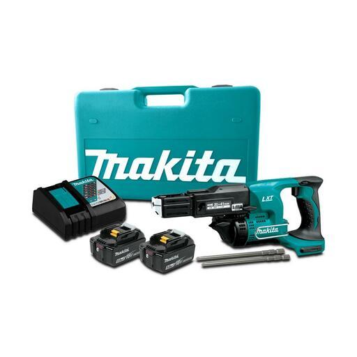 Makita DFR450RTEX 18V 5.0Ah LXT Li Ion Cordless Auto Feed Screwdriver Combo Kit