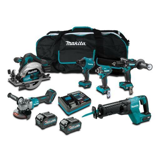Makita DK0205G601 40V Max 4.0Ah Li ion Cordless Brushless 6pce Combo Kit