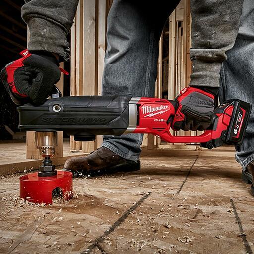 Milwaukee M18FRAD2 0 18V Li ion Cordless Fuel Hole Hawg Right Angle Drill Skin Only