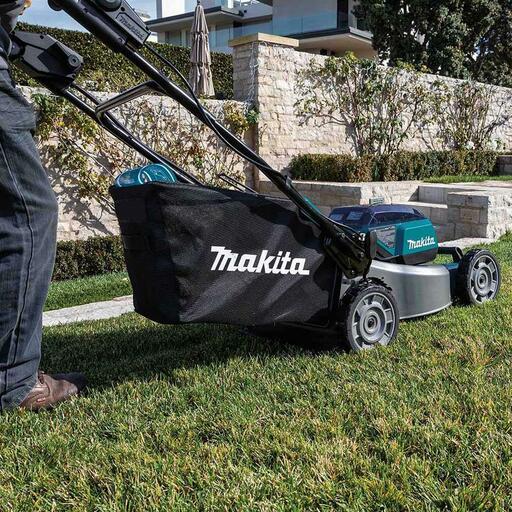 Makita DLM465PT2 36V 18Vx2 LXT 5.0Ah Li ion Cordless Brushless 460mm 18 Metal Deck Self Propelled Lawn Mower Combo Kit