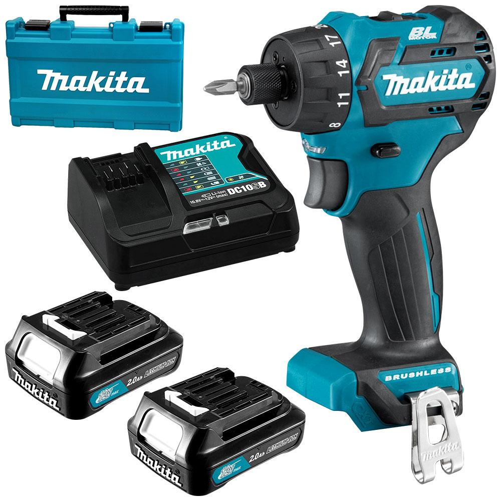 Makita DF032DSAE 12V Max 2.0Ah Li ion CXT Cordless Brushless Driver Drill Combo Kit