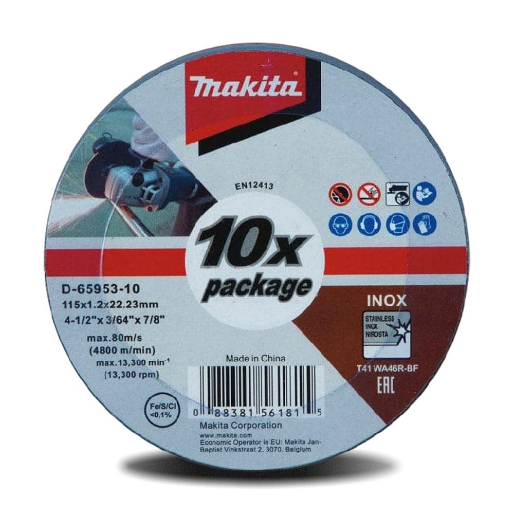 Makita D 65953 10 10 Pack 115mm Inox Cutting Disc