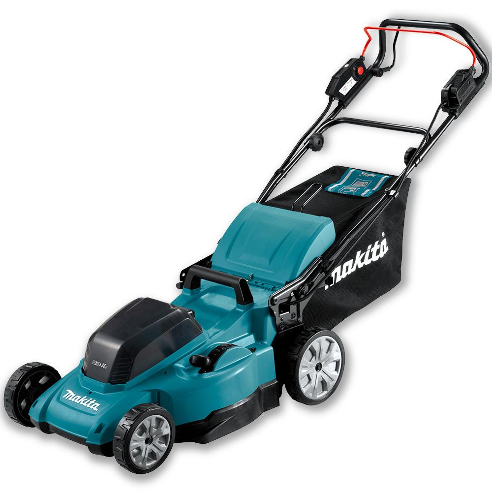 Makita DLM481CT2 36V 18Vx2 LXT 5.0Ah Li ion Cordless Brushless 480mm 18 Self Propelled Lawn Mower Combo Kit