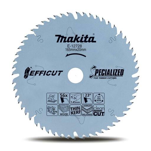 Makita E 12728 165mm 56T EFFICUT Fluorine Coated Cutting Blade