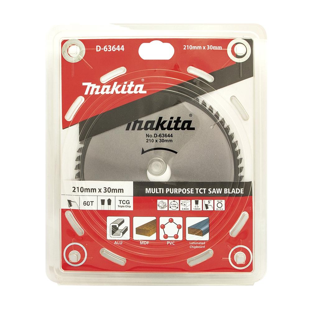 Makita D 63644 210mm x 30mm 8 1 4 Multi Purpose TCT Saw Blade 60T