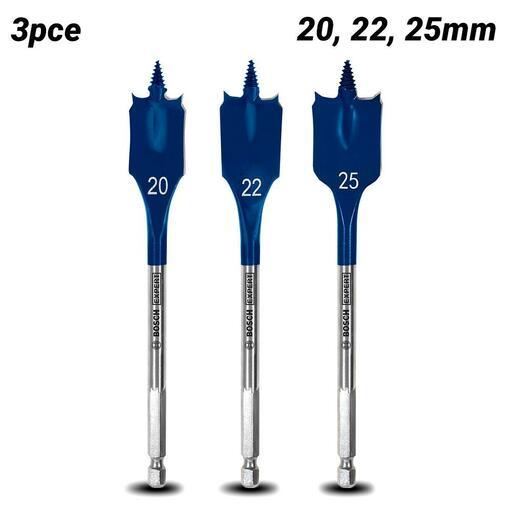Bosch 2.608.900.331 3pce 20 25mm SelfCut Speed Spade Wood Drill Bit Set