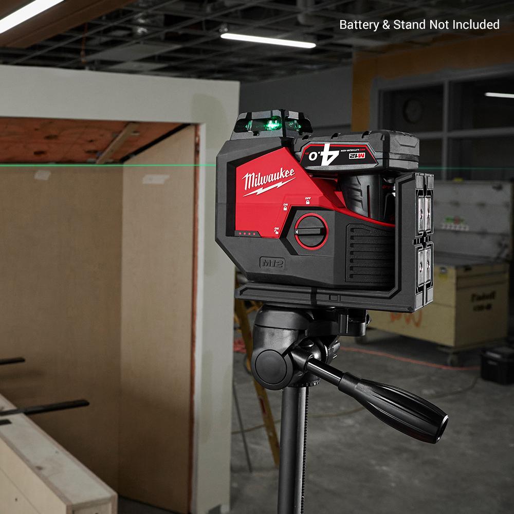 Milwaukee M12SPL0C 12V Li ion Cordless 360 Green Beam Single Plane Laser Skin Only