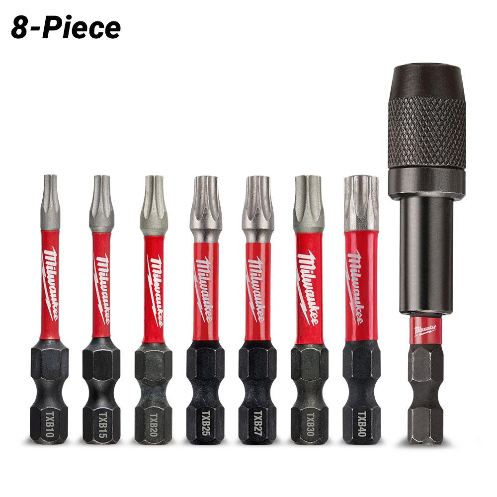 Milwaukee 48324689 8pce 50mm 2 SHOCKWAVE Power Bit Security Torx Set