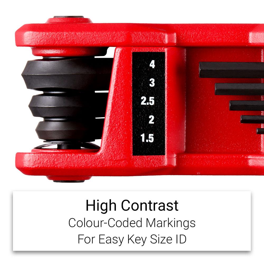 key’s Milwaukee 48222182 8pce Metric Folding Hex Key Set