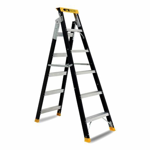 Rhino FDM006 PRO PRO LITE 1.7m 3.1m 150kg 6 Step Fibreglass Industrial Dual Purpose Step Ladder