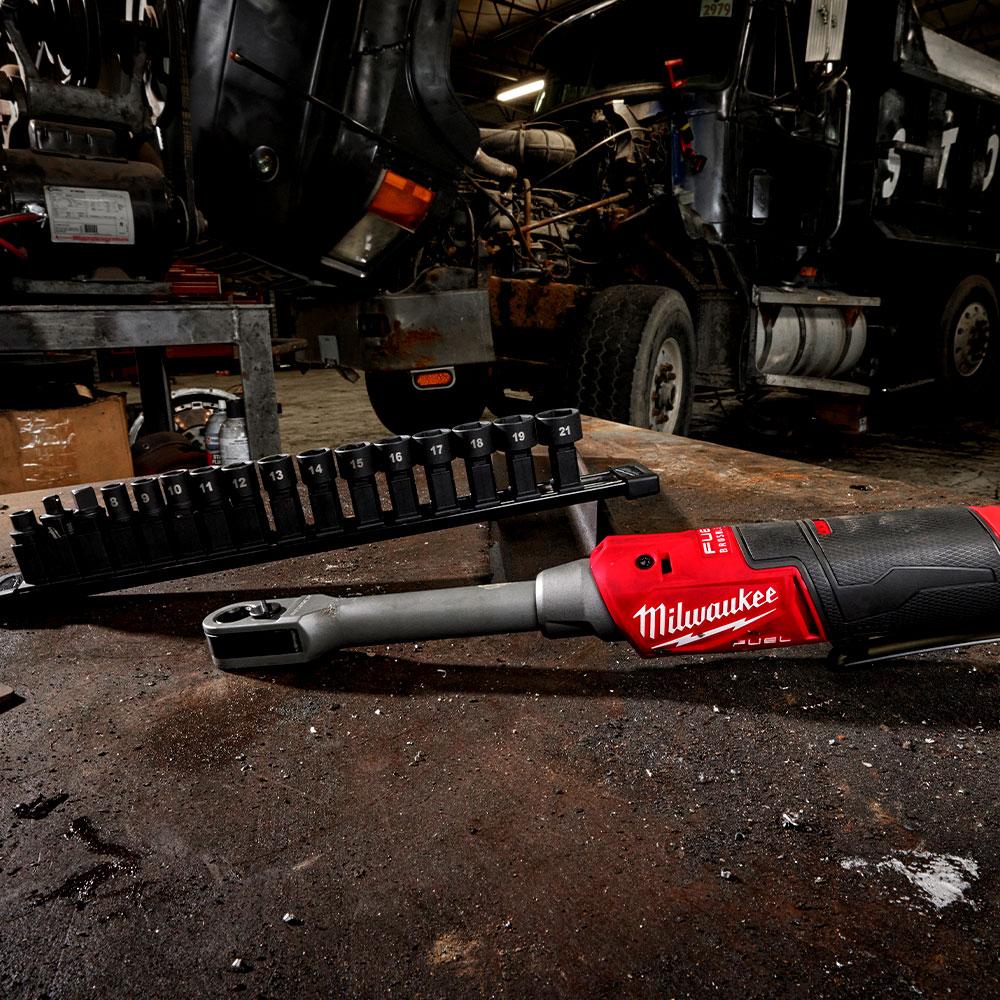 Milwaukee M12FPTR0 12V Li ion Cordless Fuel Imperial INSIDER Extended Reach Pass Through Ratchet Skin Only