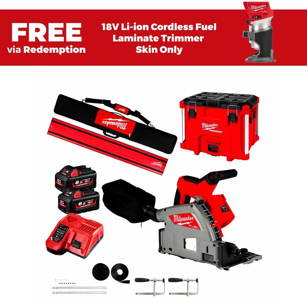 Milwaukee M18 FUEL 18V Lithium-Ion Brushless Cordless 6-1/2 in. Plunge Track Saw Combo Kit W/Carbide Laminate Track Saw Blade