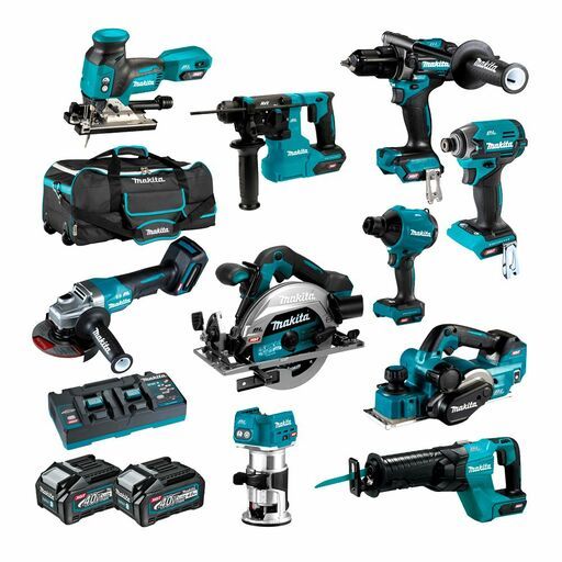 Makita DK0209G101 40V Max 4.0Ah Li ion XGT Cordless Brushless 10pce Combo Kit