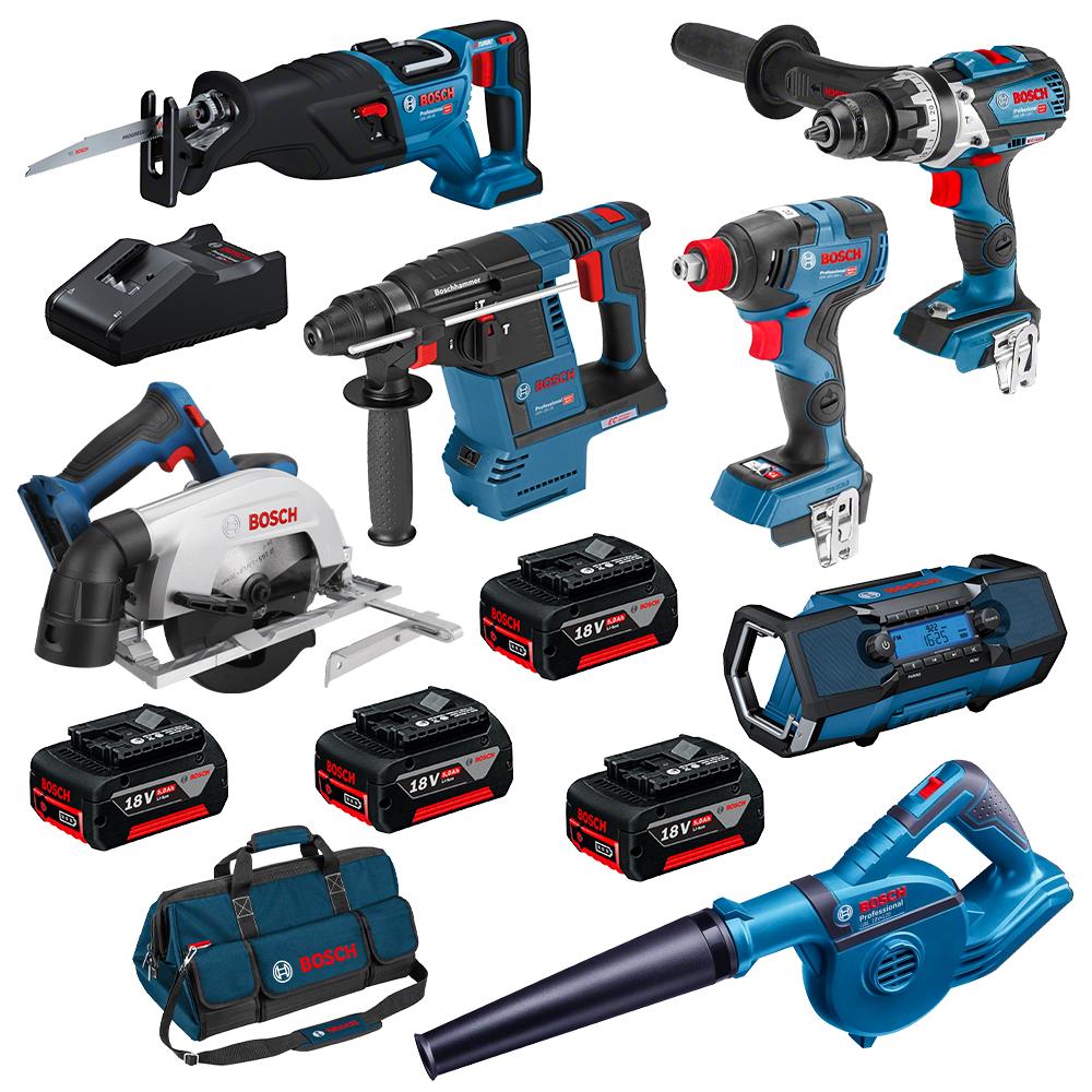 Bosch 0.615.990.N3C 18V 5.0Ah Li ion Cordless Brushless 7pce Combo Kit