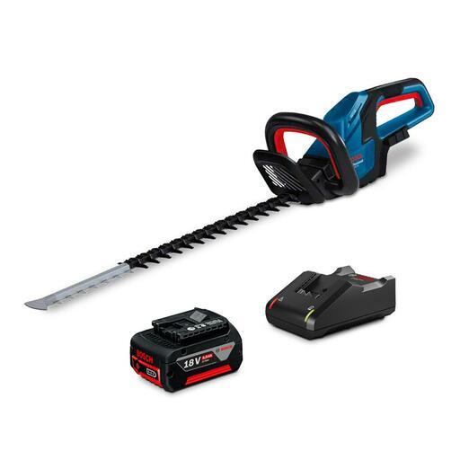 Bosch GHE 18V 60 KIT 1 x 5.0h Charger 0.615.992.63L 18V 5.0Ah Li ion Cordless Brushless Hedge Trimmer Combo Kit