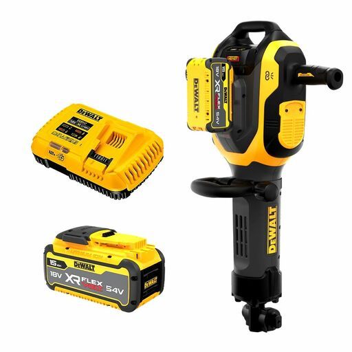 DeWalt DCH966Z2 XE 54V FlexVolt XR 15.0Ah Li ion Cordless Brushless 15kg 28mm HEX Demolition Jack Hammer Combo Kit
