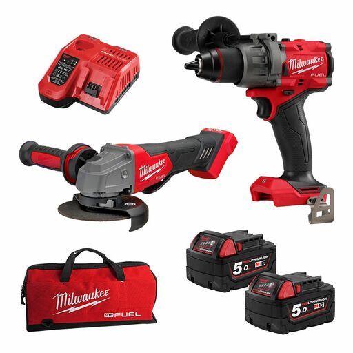Milwaukee M18FPP2C3502B 18V 5.0Ah Li ion Cordless Brushless Fuel 2pce Combo Kit Power Pack