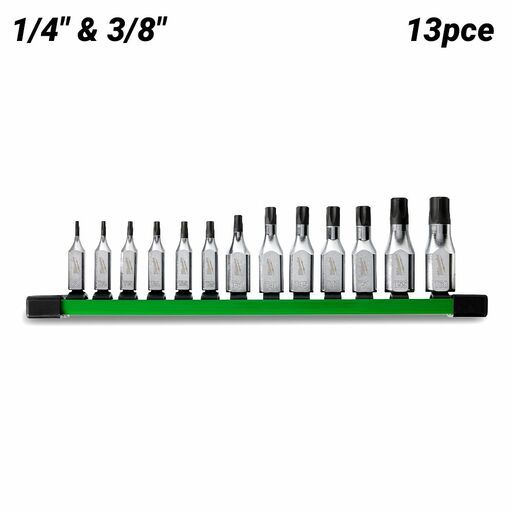 Milwaukee 48229532 13pce 1/4” and 3/8” Drive Torx Bit Socket Set 