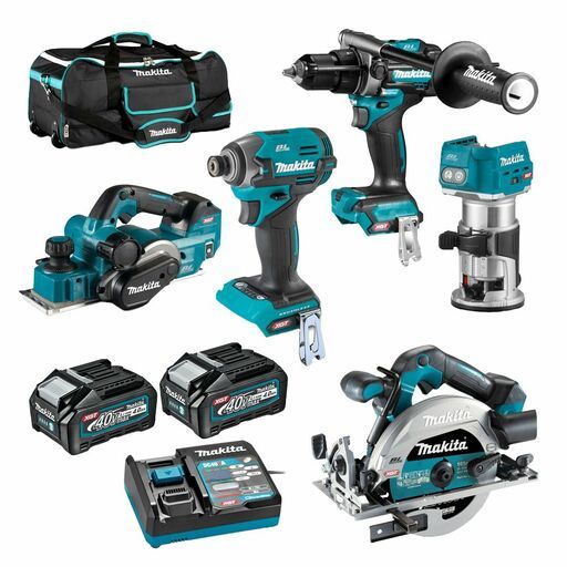 Makita DK0203G501 40V Max 4.0Ah Li ion XGT Cordless Brushless 5pce Combo Kit