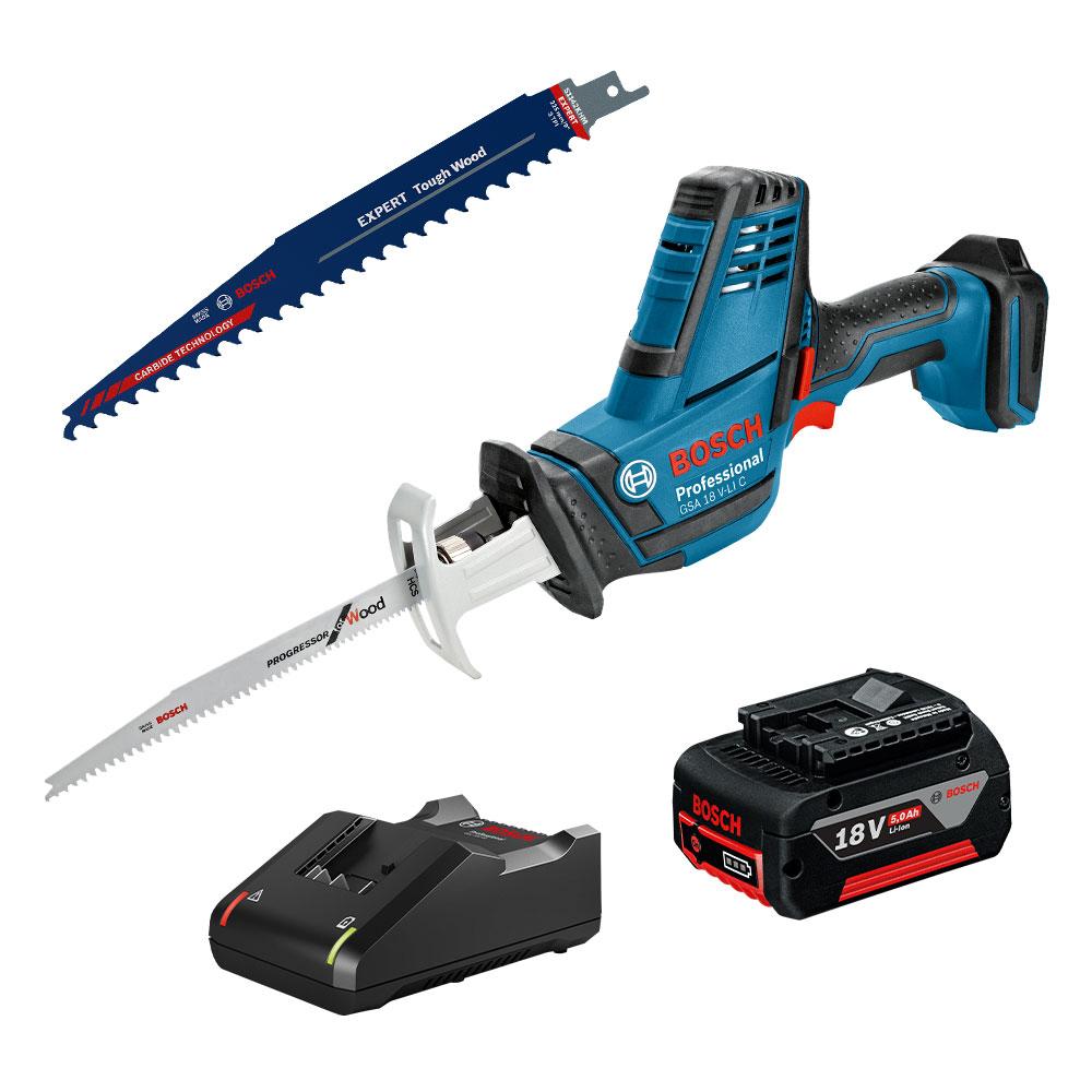 Bosch 0.615.990.M81 GSA 18V C 5.0Ah GAL 18V 40 Reciprocating Pruning Saw Kit