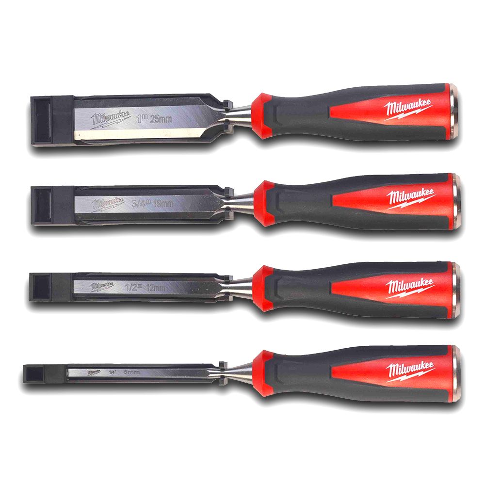 Milwaukee 4932479897 4pc Beveled Edge Chisel Set