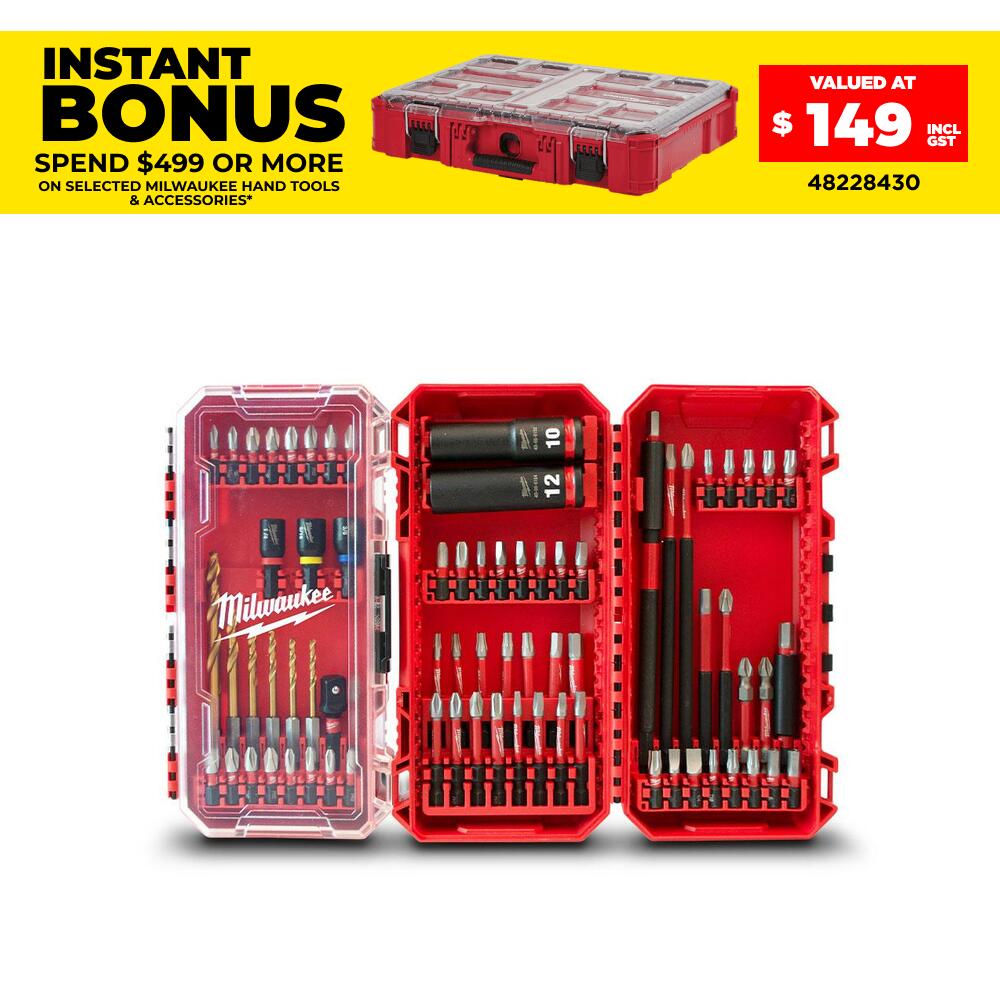 Milwaukee 48324048 75pce SHOCKWAVE Drill, Driver & Fastening Set