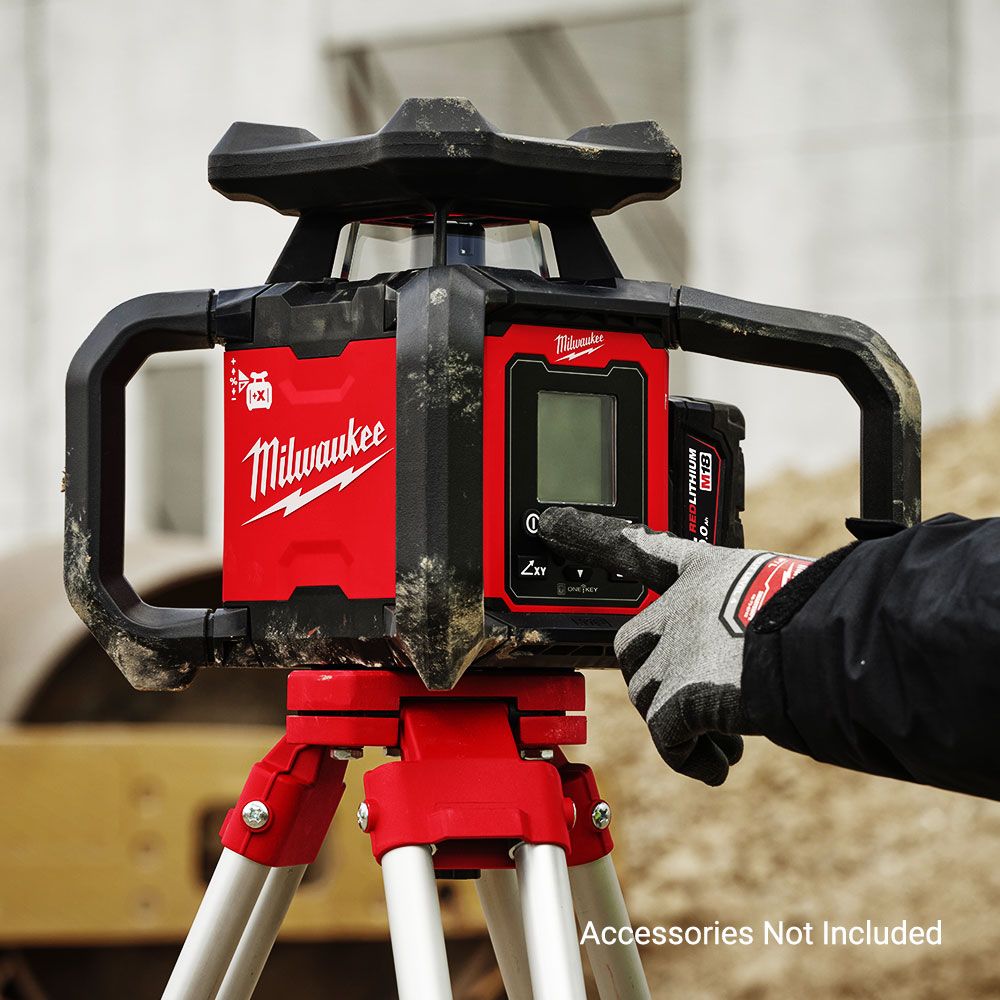 Milwaukee M18RL1220 301C 18V 3.0Ah Li ion Cordless 1 220m Dual Grade Rotary Red Beam Laser Combo Kit