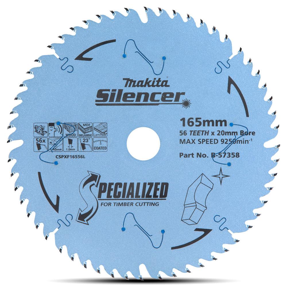 Makita B 57358 165mm 6.5 56T Efficut Specialised Plunge Cut TCT Saw Blade
