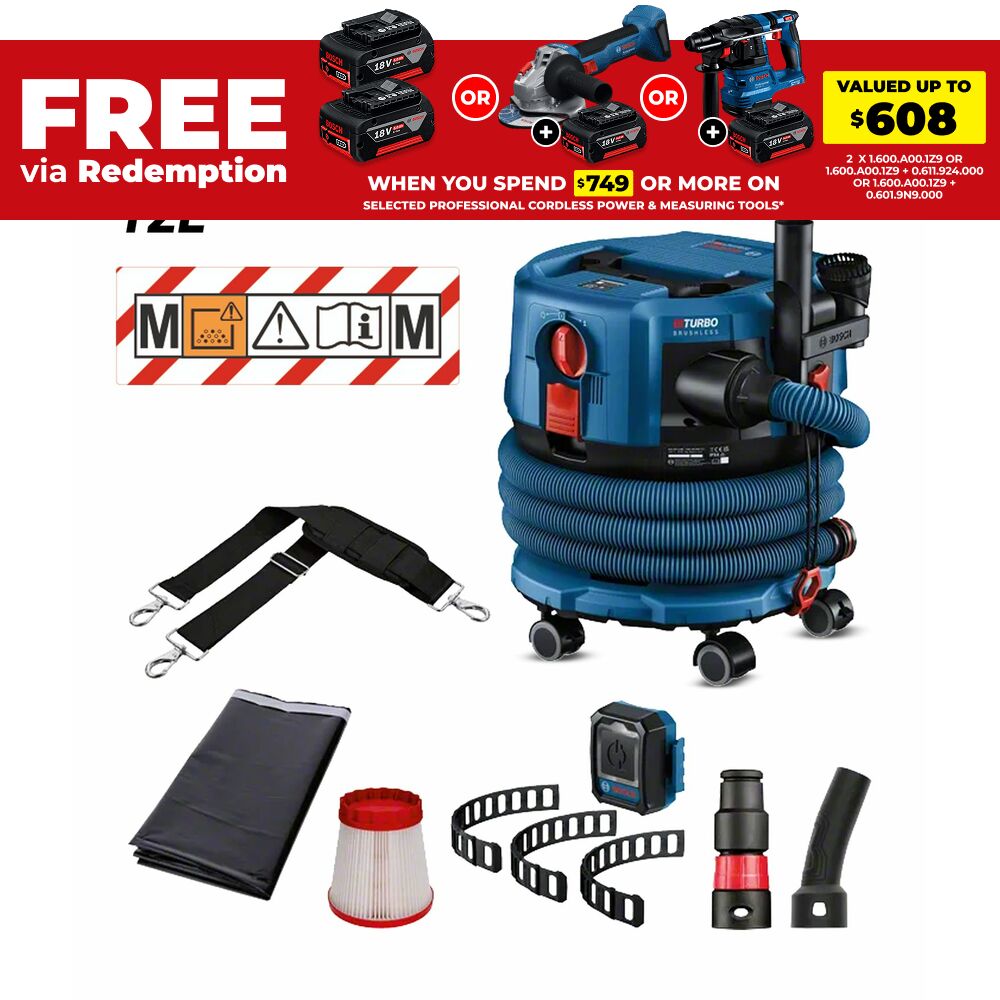 Bosch GAS 18V-12 MC (0.601.9K2.050) 18V Li-ion Cordless 12L Dust