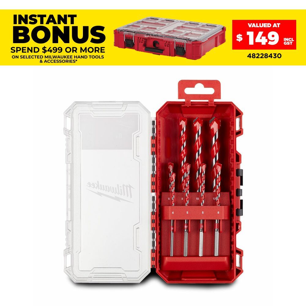 Milwaukee 49323561 8pce Masonry Hammer Drill Bit Set