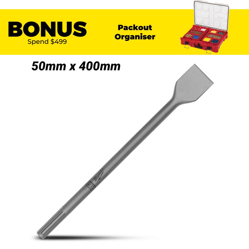 Milwaukee 4932343743 50mm x 400mm SDS-Max Wide Chisel