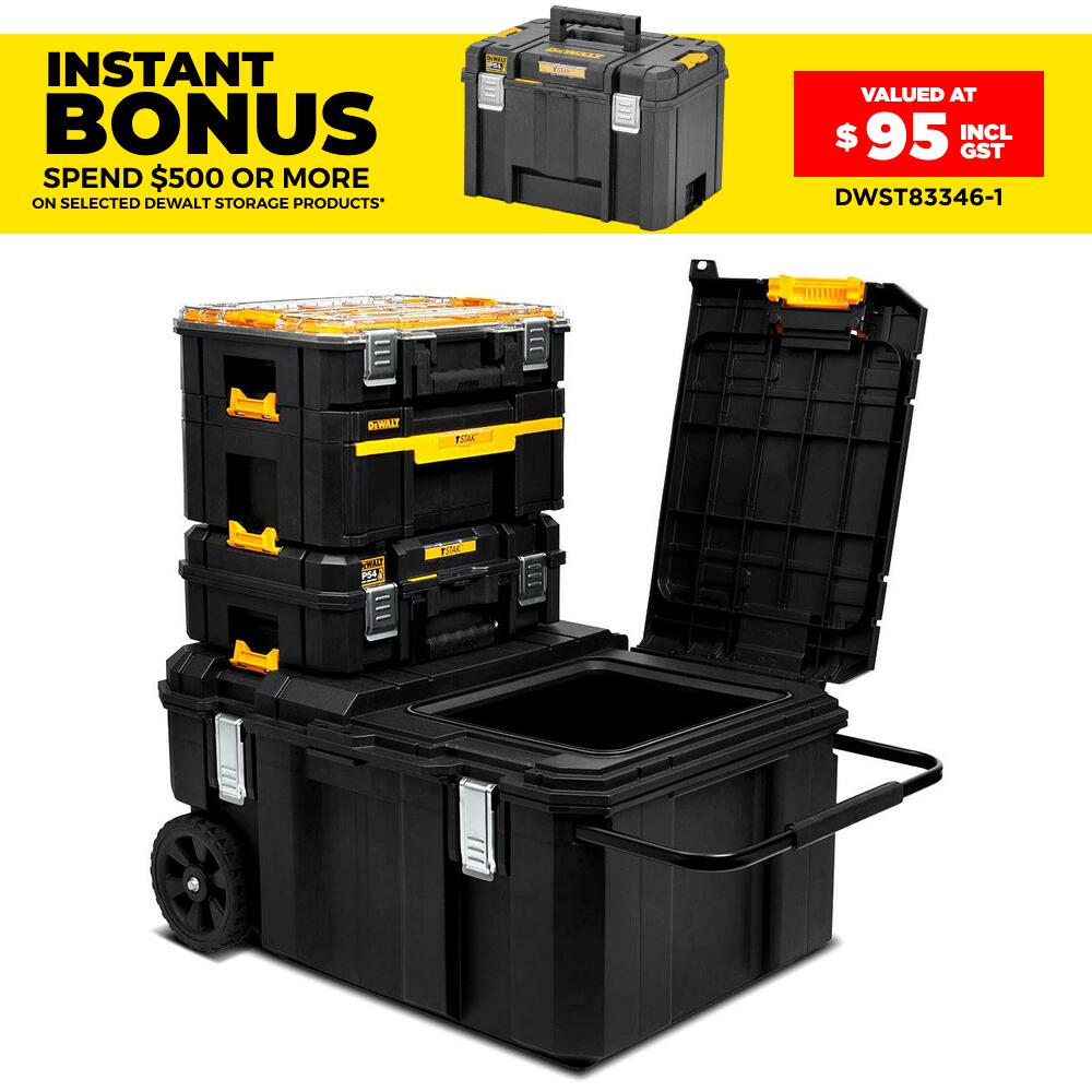 DeWalt DWST60819-1 TSTAK Rolling Chest, Organiser & Tool Box 4-in