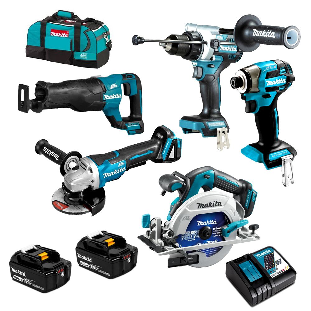 Makita DLX5099TX1 18V LXT Cordless Brushless 5pce Combo Kit