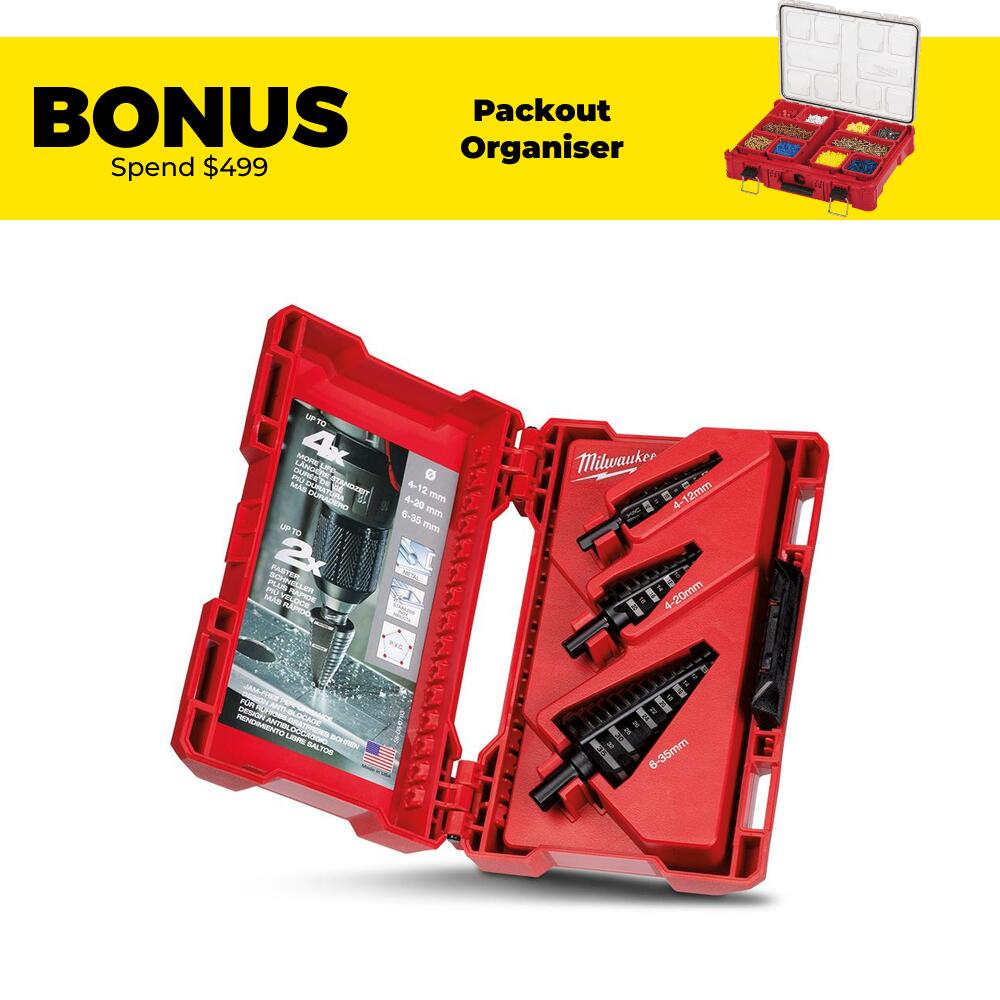 Milwaukee 48899399 3pce Metric Step Drill Bit Set