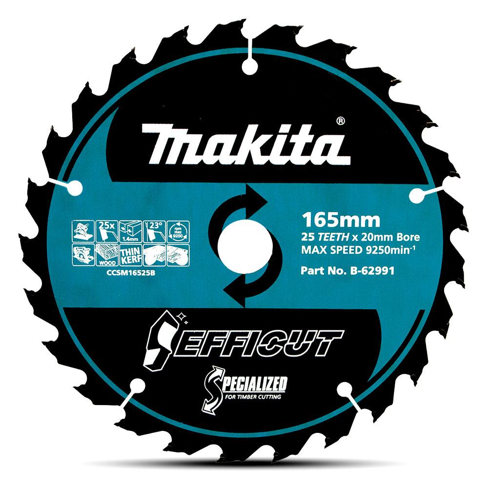 Makita B 62991 165mm 6.5 25T Efficut TCT Saw Blade to suit Plunge Saws DSP600 DSP601
