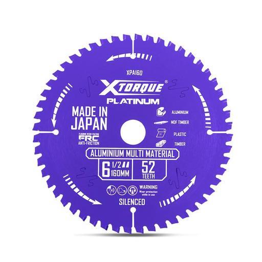 Xtorque XPA160 Platinum 160mm 6 1 2 52 Teeth Aluminium Multi Material Carbide Tipped Saw Blade MADE IN JAPAN