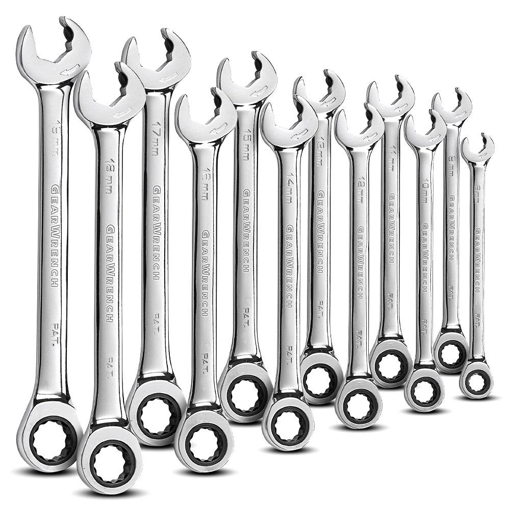 GEARWRENCH 85597 12pce Metric Open End Ratcheting Wrench Set