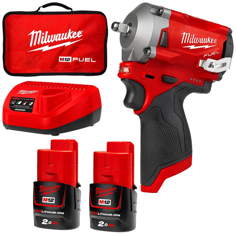 Milwaukee M12FIW38-202B 12V Li-ion Cordless Fuel Stubby 3/8