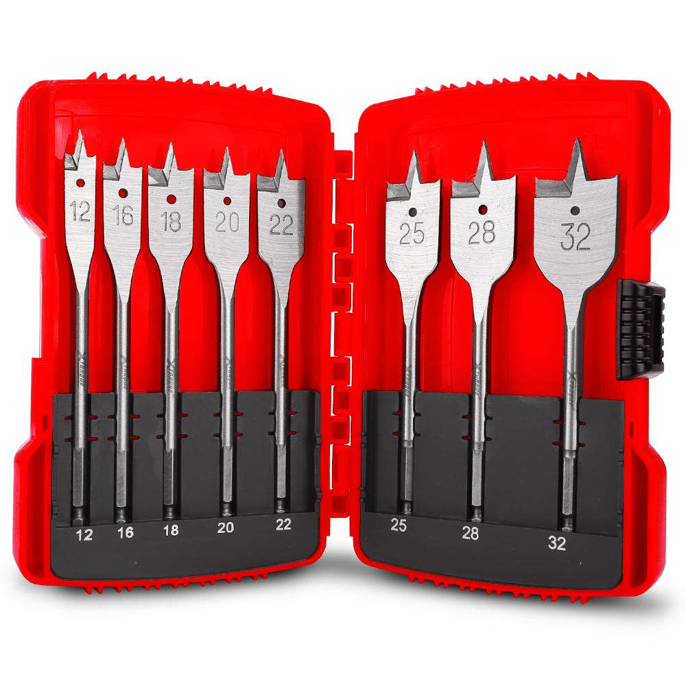 Xtorque SKIT8 8pce Metric Flat Wood Spade Drill Bit Set