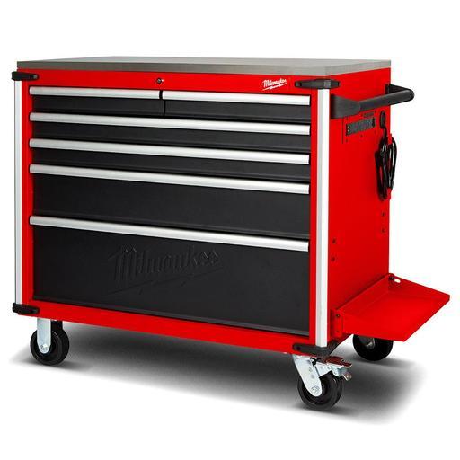 Milwaukee 48228538 1016mm 40 6 Drawer Mobile Work Bench Tool Trolley with Steel Top