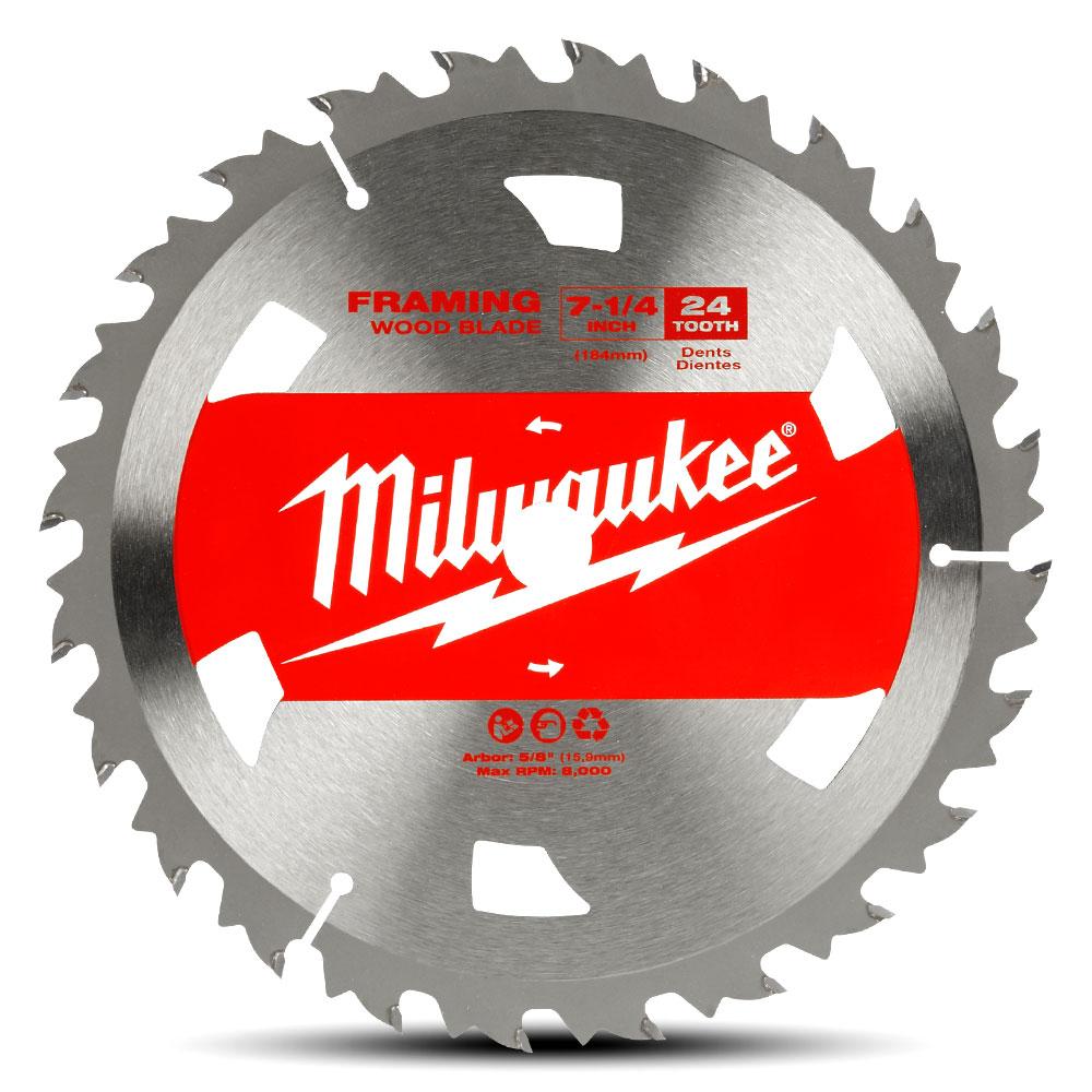 Milwaukee 48418710 Single Pack 184mm 7 1 4 24 Tooth Basic Framing Circular Saw Blade