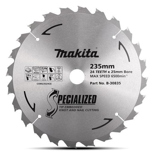 Makita B 30835 235mm 9 24T Knot Nail TCT Wood Saw Blade